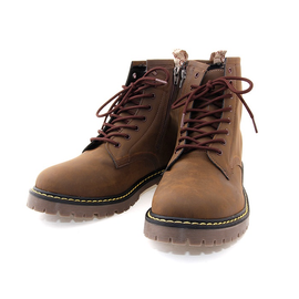 [GIRLS GOOB] Captain High Men's Side Zipper Lace-Up Boots Casual Boots Wide and Round Toe Boots Walker - Made in Korea